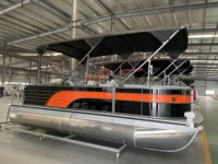 Disesuaikan 5.2m/17ft Premium aluminium Pontoon perahu olahraga desain yang baik untuk hiburan dan mesin luar memancing Yacht