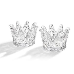 Декоративный подсвечник для вотивных свечей, прозрачный подсвечник для чайных свечей, стеклянный подсвечник в форме короны - Product Image 1