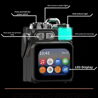 Haut-parleur intelligent avec écran LED, écran tactile, contrôle du volume, informations météorologiques et éclairage RVB.