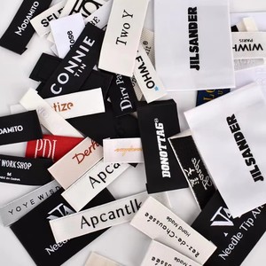 Logo <span class=keywords><strong>personnalisé</strong></span> Échantillon gratuit Étiquettes de vêtement en coton plié à l'extrémité pour marque de vêtement-Lavable Taille personnalisée - Product Image 6