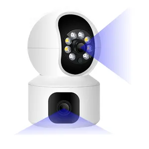 Kamera IP FHD Nirkabel Cloud 1080P Wifi Mini Dua Mata CCTV Pengawas Keamanan Rumah Teknologi Cerdas Deteksi Gerak Cerdas