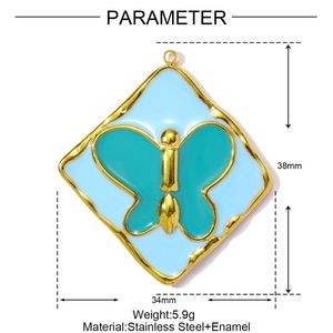 จี้รูปผีเสื้อสแตนเลสสตีลงานแฮนด์เมดระดับไฮเอนด์ ดีไซน์ดอกไม้ประดับดวงตา สวยงามน่ารัก เหมาะสำหรับทำเครื่องประดับแฟชั่น - Product Image 5