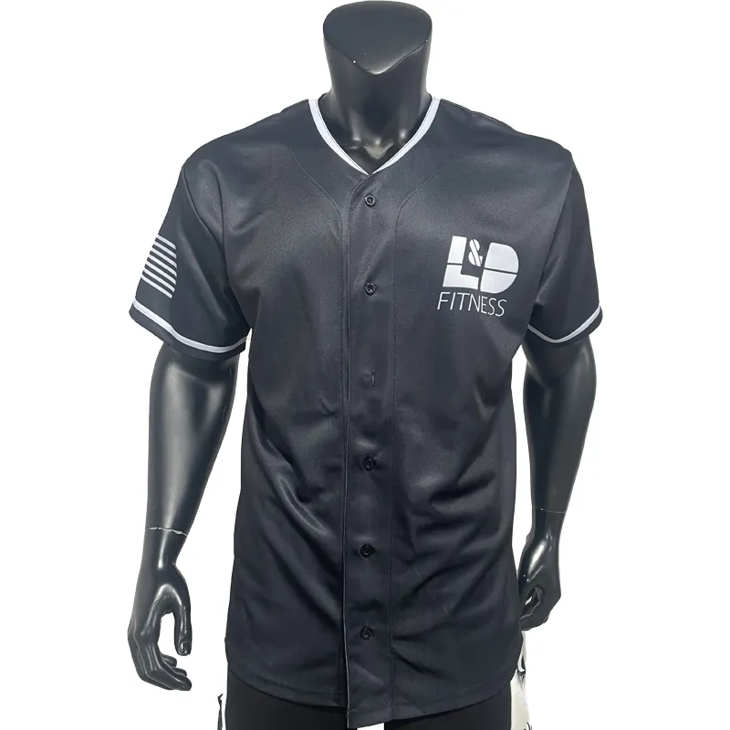Custom Sublimation Mens Blank Baseball Jerseys Wholesale Black Baseball Shirts