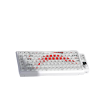 Clavier mécanique personnalisé Langtu T75 à trois modes pour le jeu, rétroéclairage RVB programmable, sans fil, attrayant, transparent givré