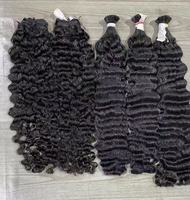 Extensions de cheveux humains indiens de qualité supérieure non traités, tissage bouclé d'un seul donneur, cheveux crus de haute qualité d'Inde
