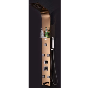 Panel de Ducha de Lujo Multifuncional de Acero Inoxidable 304 con Efecto Cascada y Lluvia, Sistema de Torre para Baño, Agua Fría y Caliente - Product Image 1