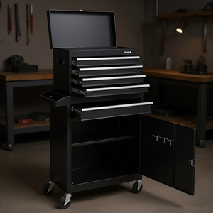 Caja de Herramientas Rodante Vevor con 5 Cajones, Gabinete Metálico de Diseño Industrial con Cerradura con Llave, Gabinete de Almacenamiento para Garaje - Product Image 2