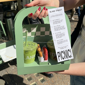 Portavasos 2 en 1 Personalizado con Compartimento para Galletas, Portavasos para Café para Llevar con Separador para Postres y Pasteles para Panadería o Cafetería - Product Image 2