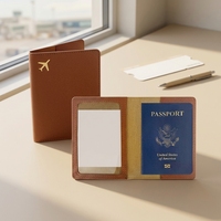 Porte-passeport personnalisé en cuir PU Zonyin avec motif avion en feuille d'or, étui de voyage unisexe multicolore