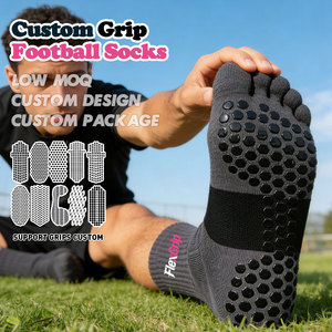 FlexGrip Hot Selling Custom <strong>Football</strong> <strong>Socks</strong> Professional Cotton Soccer Grip <strong>Socks</strong> <strong>Anti</strong> <strong>Slip</strong> Sport Athletic Grip Toe <strong>Socks</strong> - Product Image 1
