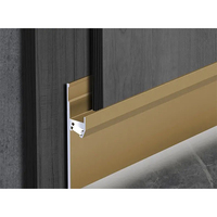 Plinthe en métal pour sol, design populaire, encastrée, bande rigide en alliage d'or, bande en aluminium avec LED