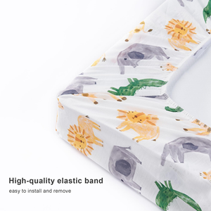 Housse de matelas à langer en jersey ultra doux extensible, s'adapte aux matelas de 32/34 po x 16 po, sûre et confortable - Product Image 4