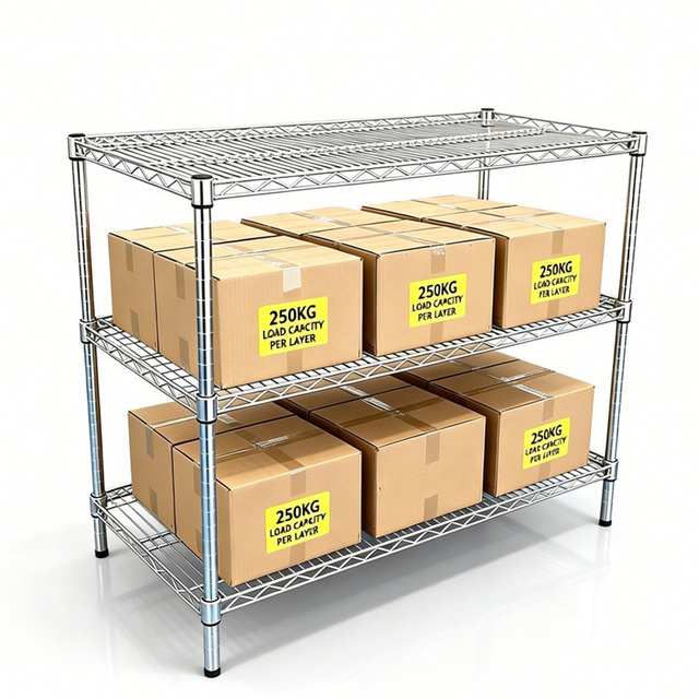 Customized Service Mobile Wire Shelving With Wheels Stainless Steel Rack Warehouse Factory Shelf Dividers