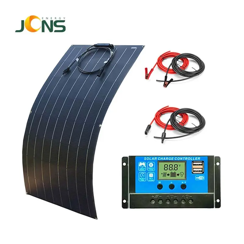 JCN高効率屋根タイルフレキシブルPVソーラーパネルモノラルフレキシブルソーラーパネル100ワット屋根太陽光発電パネルボート用