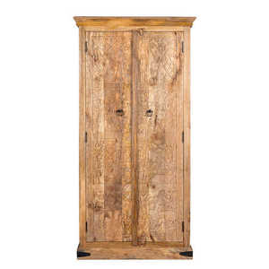 <b>Rustic</b> Farmhouse Solid Wood Display Cabinet with Doors Large Folding Storage Compartments and Decorative Living Room Furniture - Product Image 1