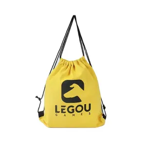 Mochila de logotipo personalizada, mochila colorida com cordão para viagem, academia