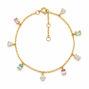 Bracelet en argent 925 plaqué or 18 carats certifié NGTC, zircon blanc cultivé en laboratoire, unisexe, pour fêtes, mariages, anniversaires, vente en gros - Product Image 1