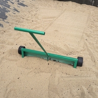 Outil de nettoyage de plage multifonctionnel DIY ODM à traction manuelle avec roues, râteau à déchets de plage portable en acier et plastique