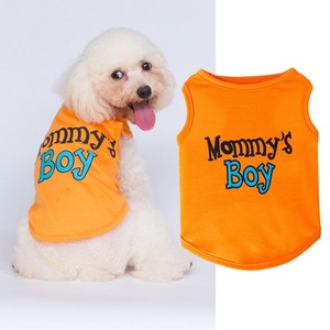Chaleco para Perro Mommy's Boy, Naranja y Gris, Ropa para Mascotas de Algodón, Diseño Simple y Lindo, Para Todas las Estaciones, Lavable a Mano - Product Image 4