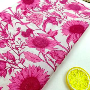 2025 motif de tournesol rose personnalisé <span class=keywords><strong>tissu</strong></span> 100% coton de haute qualité pour vêtements - Product Image 2