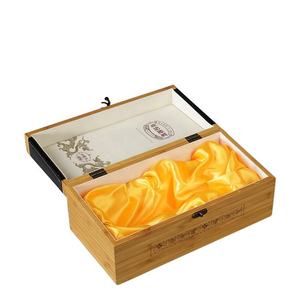 Caja de Regalo para Vino de Bambú Natural Reciclable Personalizada DS con Forma Cúbica y Cuero PU - Product Image 6