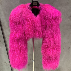 Veste en fourrure de mouton de Mongolie pour femmes, manteau en fourrure véritable d'hiver, fourrure bouclée moelleuse, vêtements d'extérieur - Product Image 2