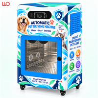 Machine de lavage, séchage et stérilisation commerciale en libre-service pour animaux de compagnie (chiens et chats), alimentée par borne de recharge, capacité 1,5 m³