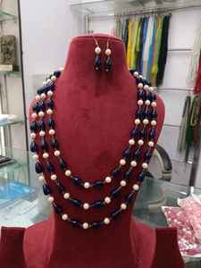 Nouveaux bijoux indiens perles longue pierre de verre goutte Mala haute qualité verre multicolore perles à la main produit en vrac collier - Product Image 2