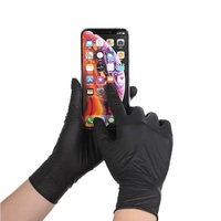 Gants en nitrile noir jetables colorés d'examen de mélange de nitrile-vinyle sans poudre à haute élasticité pour la cuisine de nettoyage à domicile
