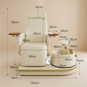 Sillón de Pedicura con Respaldo Reclinable y Bañera de Spa sin Tuberías para un Cuidado de Pies Confortable - Product Image 6