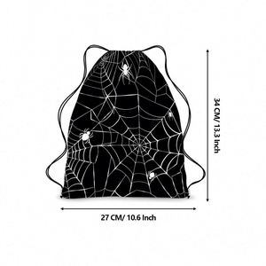 Bolsa de Almacenamiento de Dulces para Regalo de Halloween 2023, Mochila Promocional de Poliéster Impermeable con Cremallera y Diseño de Dibujos Animados, 34x27cm, Bolsillo Interior con Cremallera - Product Image 6