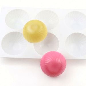 Moule en silicone écologique personnalisé avec logo, 6 cavités, grande boule ondulée, fait main, DIY, réutilisable, pour gâteaux, savons, résine, poudings, OEM/ODM - Product Image 1