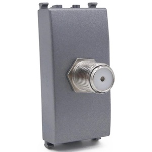 Enchufe de TV Satelital Hembra Gris Directo, Compatible con Vimar Arke - Product Image 1