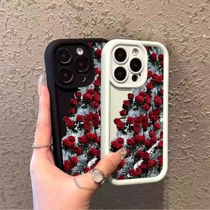 <span class=keywords><strong>Funda</strong></span> de teléfono con flor de Rosa <span class=keywords><strong>Roja</strong></span> para <span class=keywords><strong>IPhone</strong></span> <span class=keywords><strong>11</strong></span> 12 13 14 15 Pro Max XR XS X 7 8 15 Plus protección de lente <span class=keywords><strong>funda</strong></span> trasera de silicona suave TPU20 - Product Image 1
