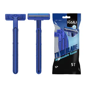 Blue Color 2 Blades Men Disposable Razor Plastic Handle Comfortable Cheap Shaving Quality Razor