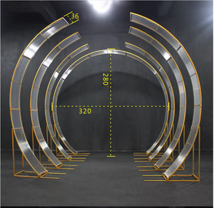 Grand cercle rond de scène de mariage extérieur réutilisable amovible arc <span class=keywords><strong>en</strong></span> fer toile de fond décoration métal arc de mariage rond - Product Image 5