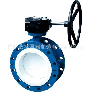 Manual Cast Steel <b>PTFE</b>-Lined Wafer Butterfly Valve D371F46-16C D341F46-16C Stainless Steel <b>PTFE</b>-Lined Flange Butterfly Valve Oil - Product Image 3