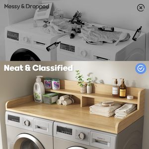 2 Tier máy giặt bằng gỗ máy sấy Countertop với bảo vệ, gỗ giặt Countertop bìa với không trượt pad, không gian lớn giặt Topper - Product Image 2