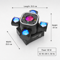 Projecteur de scène à tête mobile à quatre bras matriciel RGBW pour DJ, bars et événements