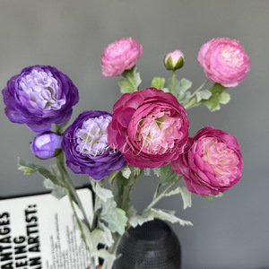 ดอกโบตั๋นประดิษฐ์ Jinxi Flocked Lotus ทำจากผ้าไหม สำหรับตกแต่งบ้าน งานแต่งงาน สีขาว ชมพู แดง ม่วง - Product Image 3