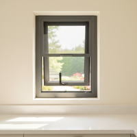 Ventana de Aluminio de Alta Calidad con Marco Delgado y Doble Vidrio para Sótano y Oficina