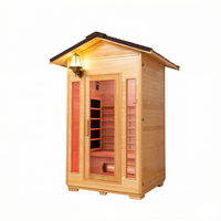 Sauna extérieur infrarouge lointain pour 2 personnes, en bois massif, pour usage en jardin