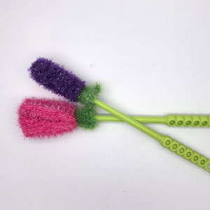 High Quality Modern Hand Crochet 100% Polyester Rose Eco-Friendly Bottle Cleaning Brush <strong>Set</strong> for Kitchen Use Big Small Caliber - Product Image 4