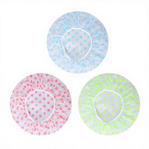 Lot <span class=keywords><strong>de</strong></span> 3 <span class=keywords><strong>bonnets</strong></span> <span class=keywords><strong>de</strong></span> bain imperméables en PE réutilisables avec bande élastique pour femmes et hommes – Idéal pour le nettoyage - Product Image 4