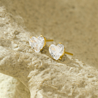Boucles d'oreilles en forme de fleur avec diamant Boucles d'oreilles en plaqué or 18 carats Accessoire de mode perforé