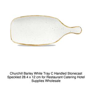 ถาดเสิร์ฟสีขาวลายข้าวบาร์เลย์พร้อมหูจับ 28.4 × 12 ซม. Churchill Stonecast Speckled Swhspdlh1 - Product Image 2