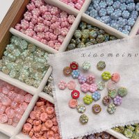 Importiertes Tschechisches Glas & Farbige Glasur Hawaiianische Blume Vintage Picasso für Lose Perlen DIY Handgemachte Ketten Schmuckzubehör