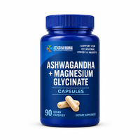 Gummies personnalisées OEM/ODM à marque privée, supplément Ashwagandha, L-Théanine, Vitamine D, 90 unités, sans sucre, formule sur mesure, en contrat