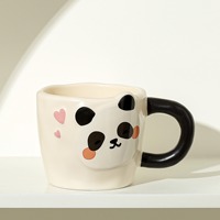 MSH hecho a mano lindo coreano alivio Panda diseño cerámica café leche taza para el hogar