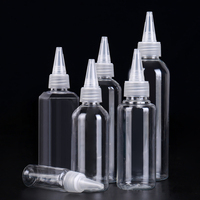 Botella de plástico transparente/negra para mascotas, 15ml, 30ml, 50ml, 60ml, 70ml, 100ml, con tapa retorcida para cuentagotas